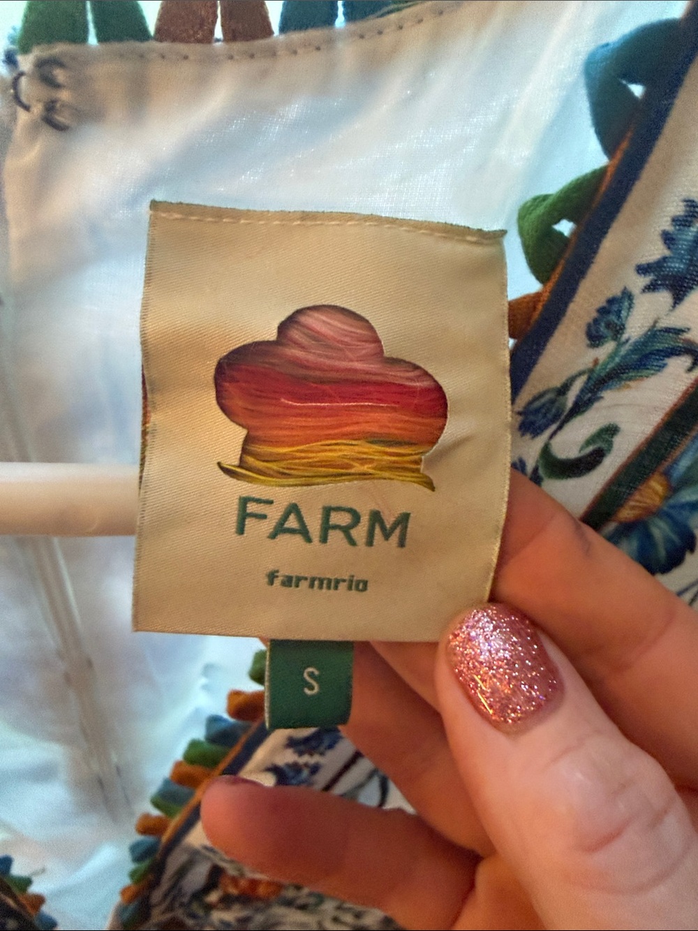 FARM Rio White Maxi Dress with Blue & Orange Floral Embroidery - Picture 5 of 6